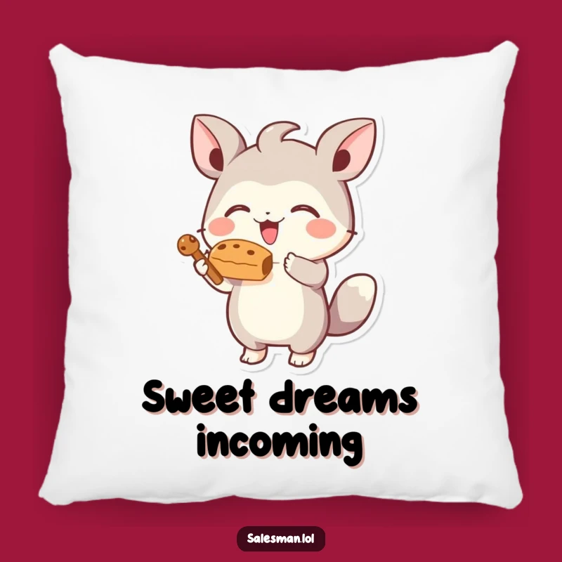 Cozy Funny Creature Pillow: Snuggle Up with This Treat-Loving Character