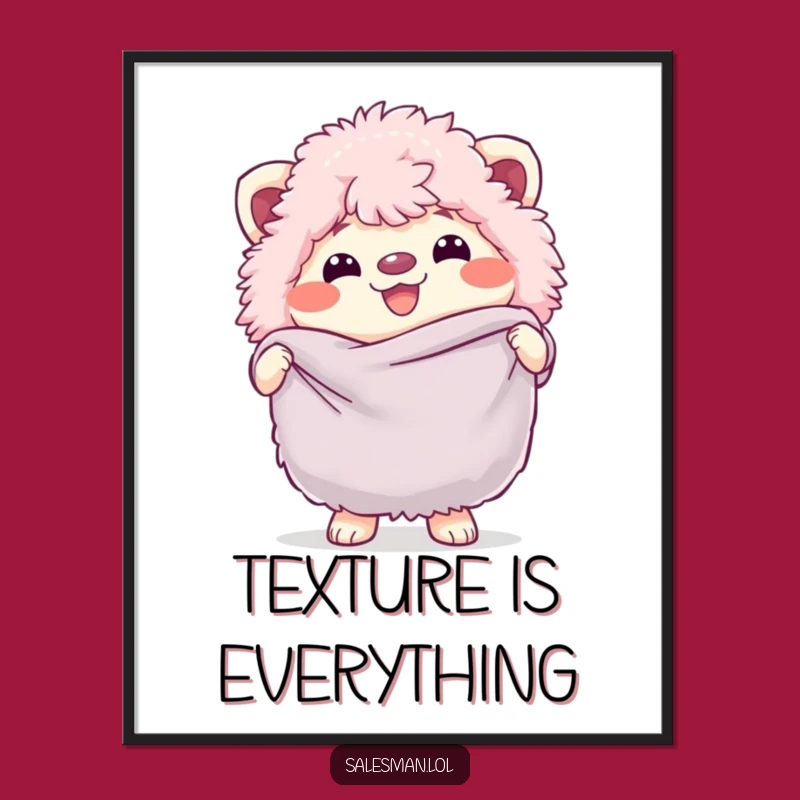 Funny Fluffy Digital Art: Hilarious Fabric Fanatic for Instant Cheerful Decor